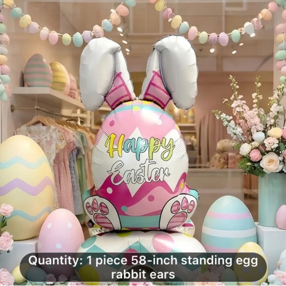 Giant Standing Easter Egg  Foil Balloon 58 Inch